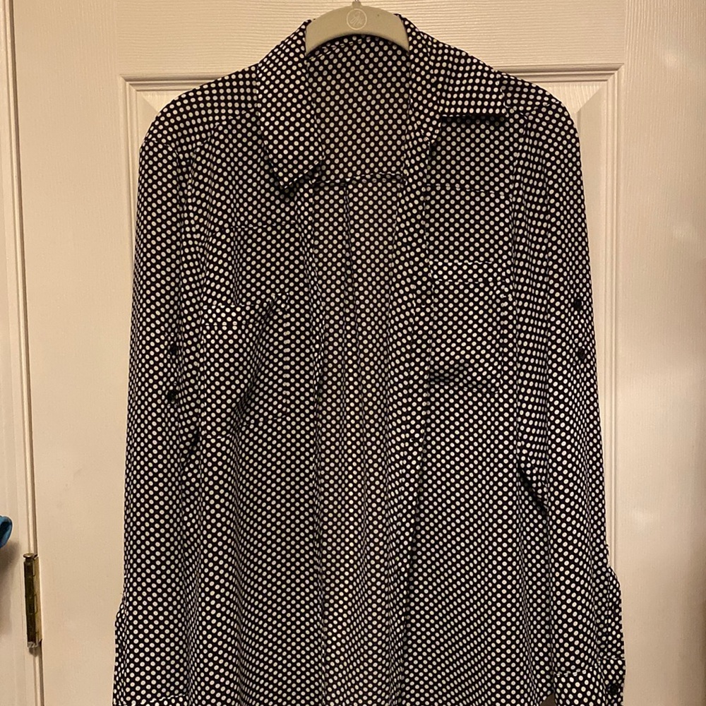 Express polka-dot button down shirt size M